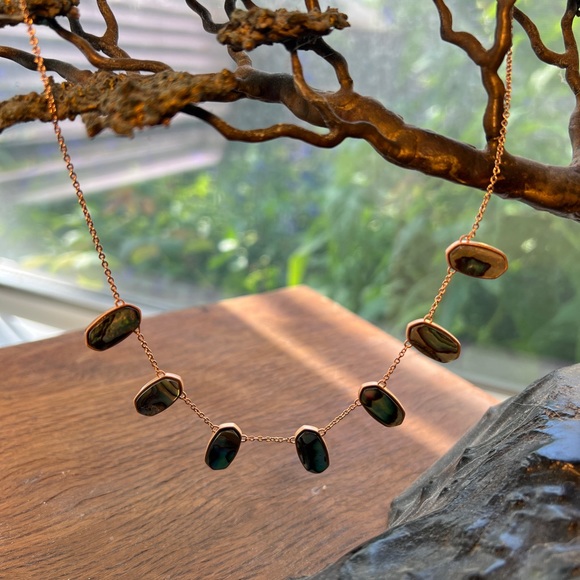 Kendra Scott Meadow Necklace in Abalone and Rose Gold - Picture 3 of 4